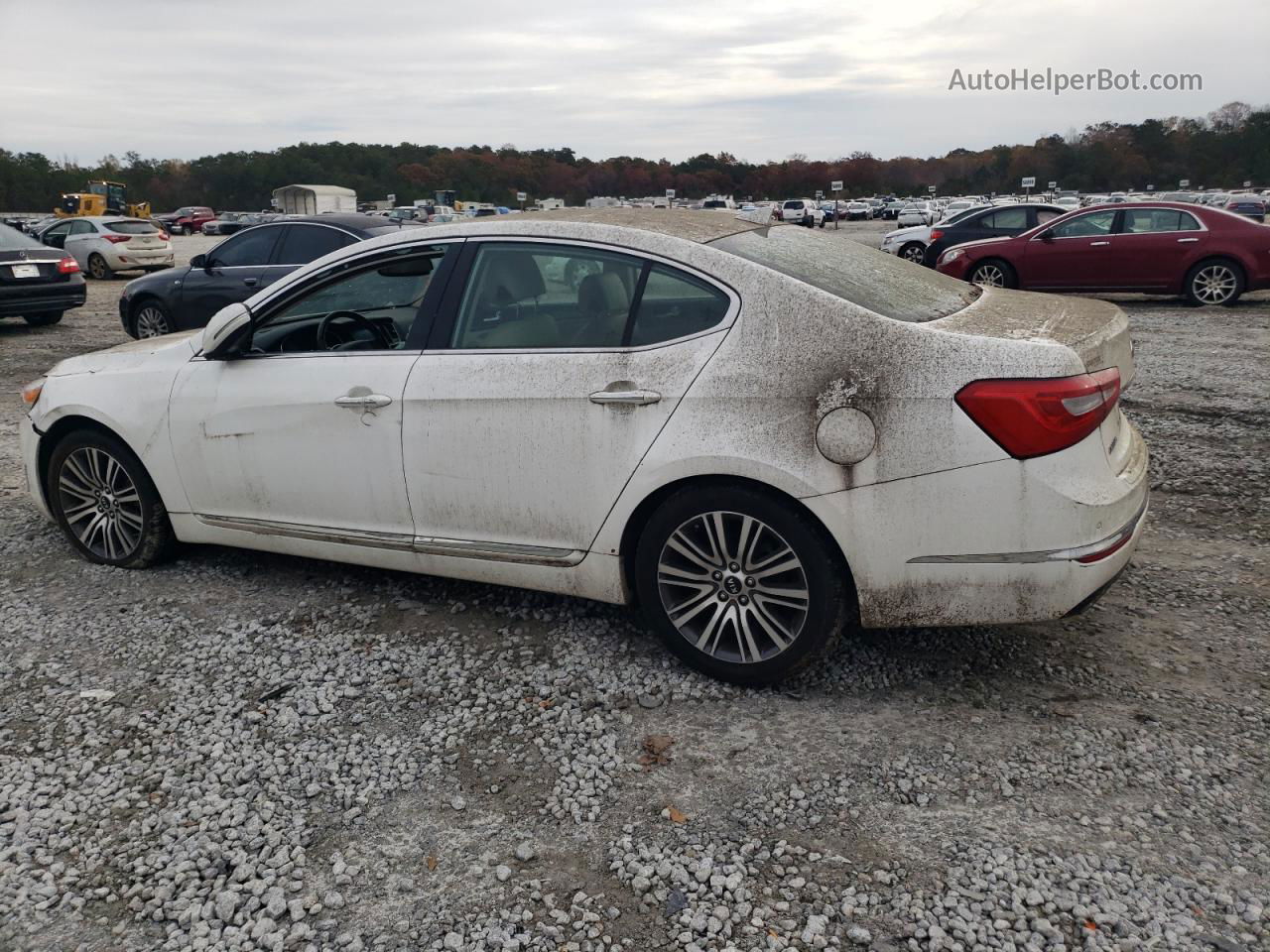 2014 Kia Cadenza Premium White vin: KNALN4D72E5143522