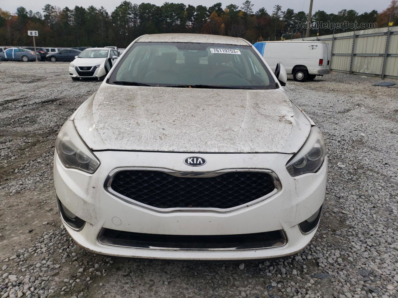 2014 Kia Cadenza Premium White vin: KNALN4D72E5143522