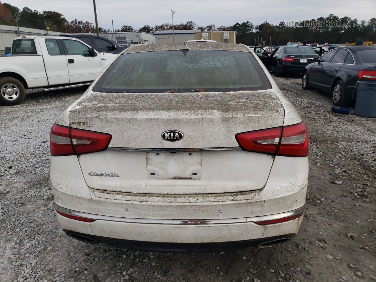 2014 Kia Cadenza Premium White vin: KNALN4D72E5143522