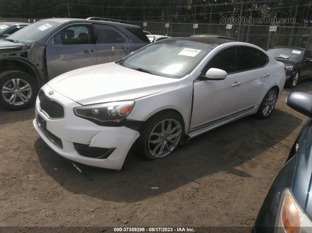 2014 Kia Cadenza Limited White vin: KNALN4D72E5162183