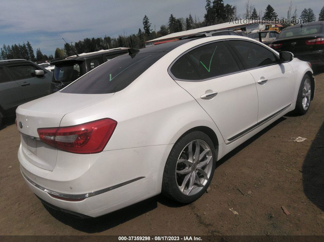 2014 Kia Cadenza Limited White vin: KNALN4D72E5162183