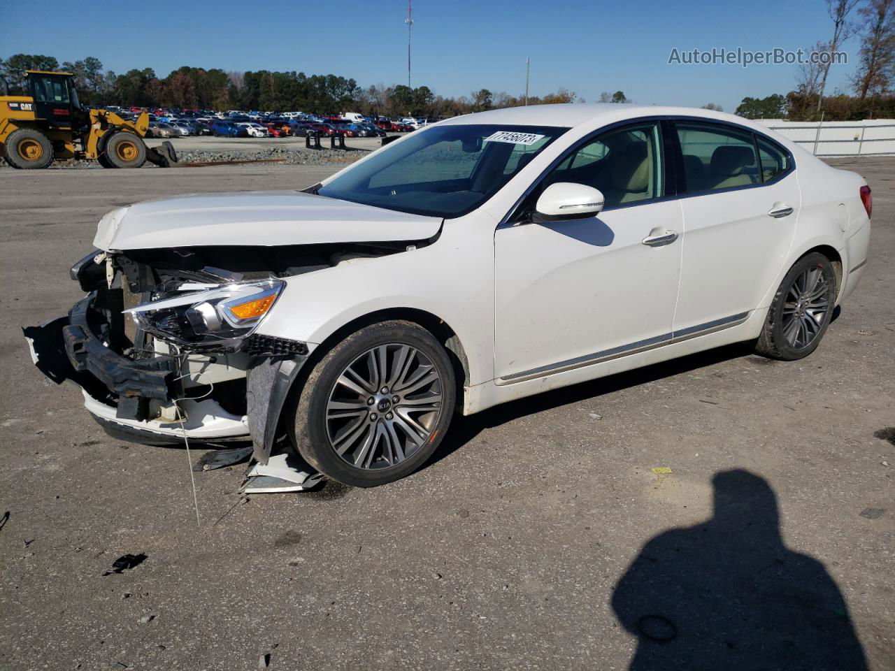 2014 Kia Cadenza Premium White vin: KNALN4D73E5119956