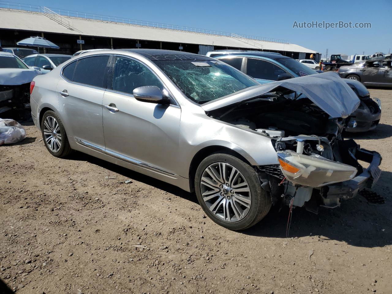 2014 Kia Cadenza Premium Silver vin: KNALN4D73E5129953