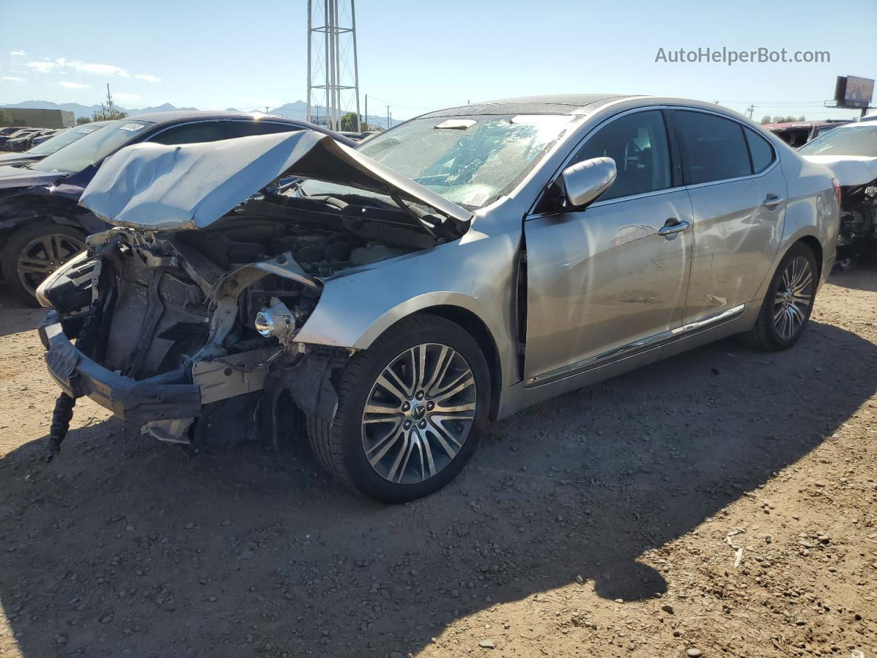 2014 Kia Cadenza Premium Silver vin: KNALN4D73E5129953