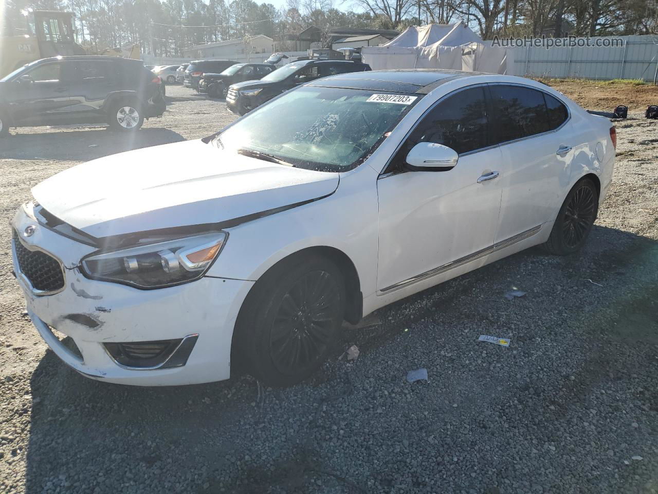 2014 Kia Cadenza Premium White vin: KNALN4D73E5165187