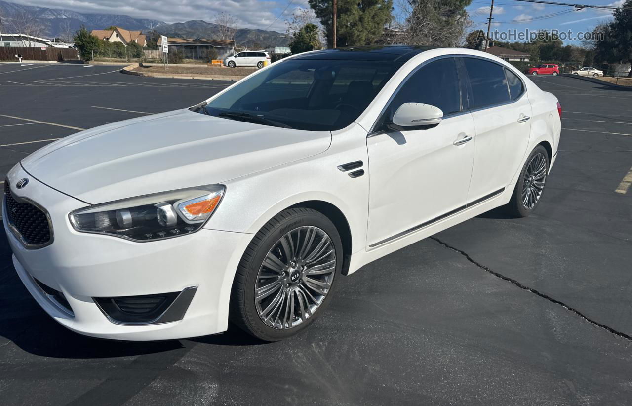 2016 Kia Cadenza Luxury White vin: KNALN4D73G5206534