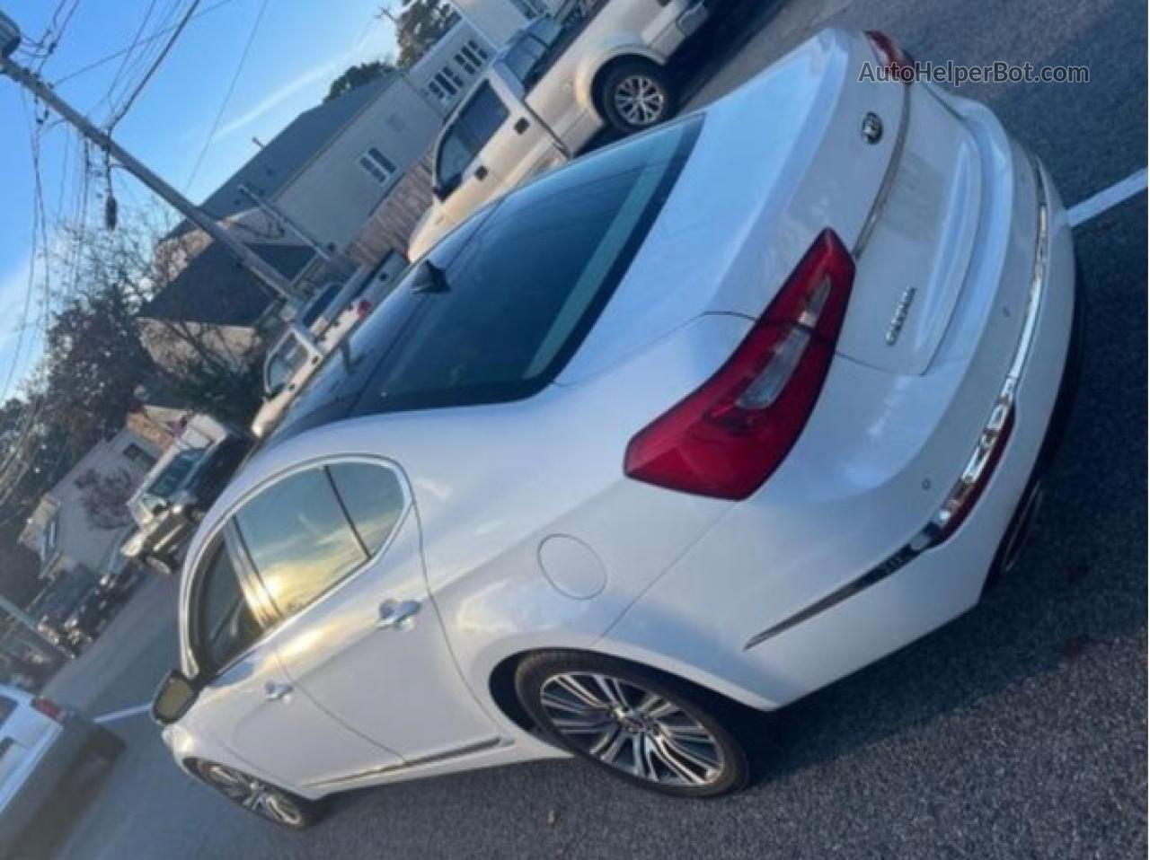 2014 Kia Cadenza Premium White vin: KNALN4D74E5125328