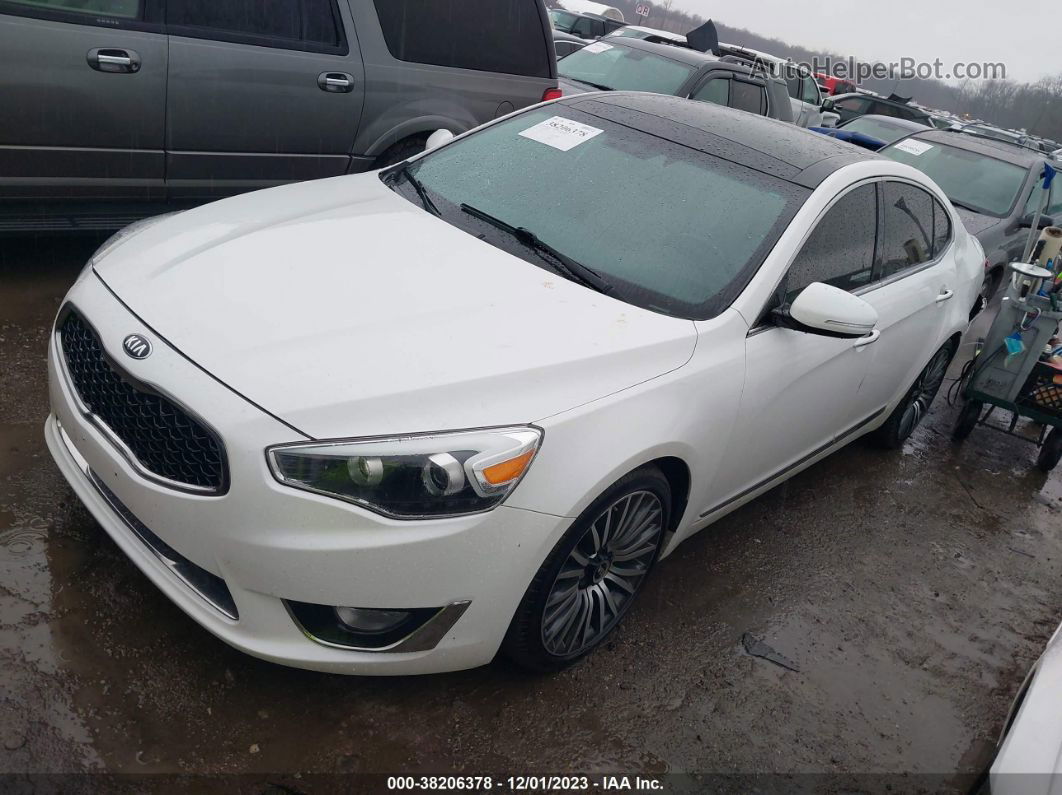 2014 Kia Cadenza Premium White vin: KNALN4D74E5126124