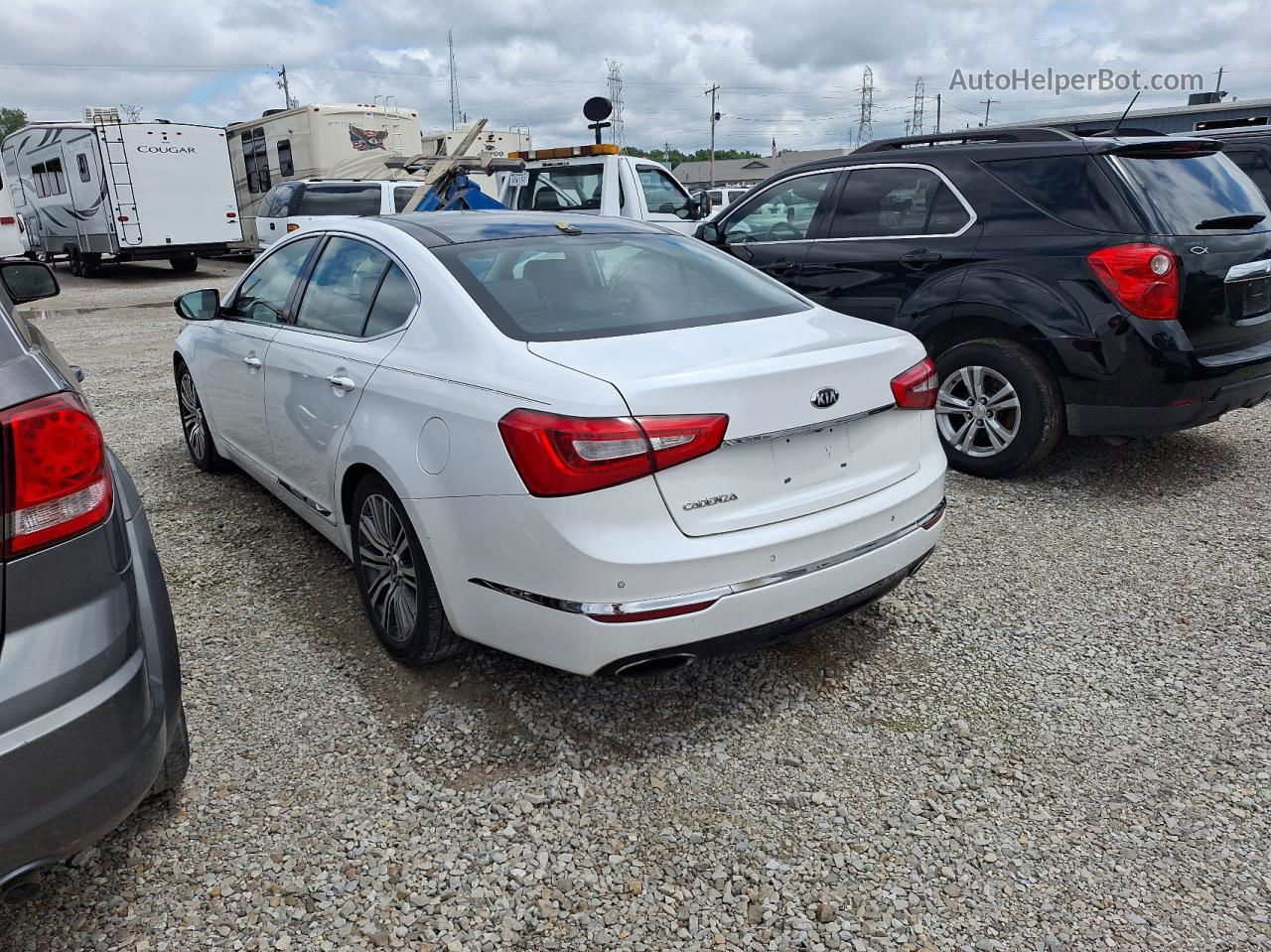 2014 Kia Cadenza Premium White vin: KNALN4D74E5135292