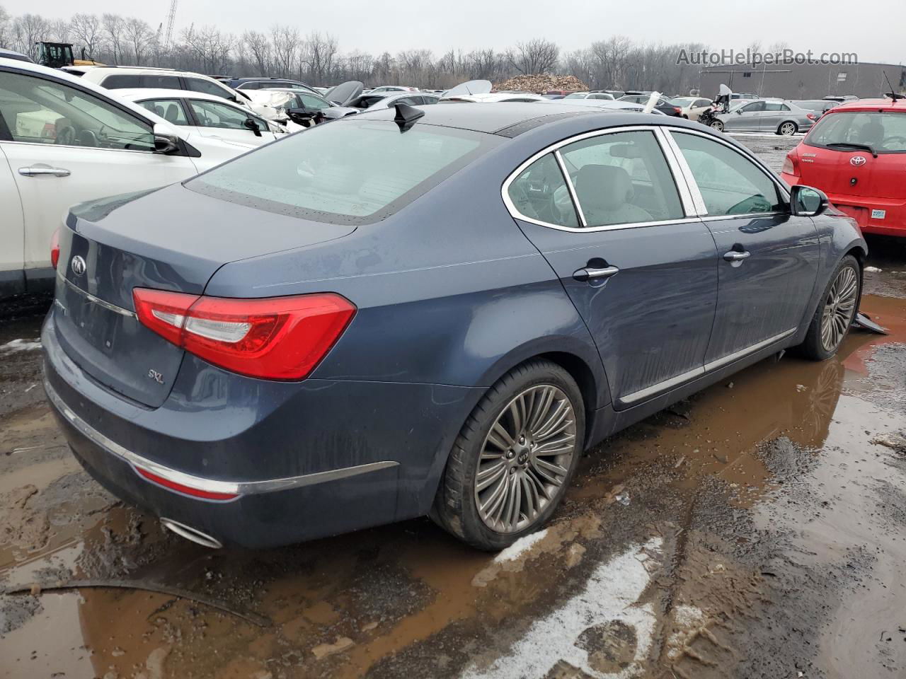 2014 Kia Cadenza Premium Blue vin: KNALN4D74E5144378