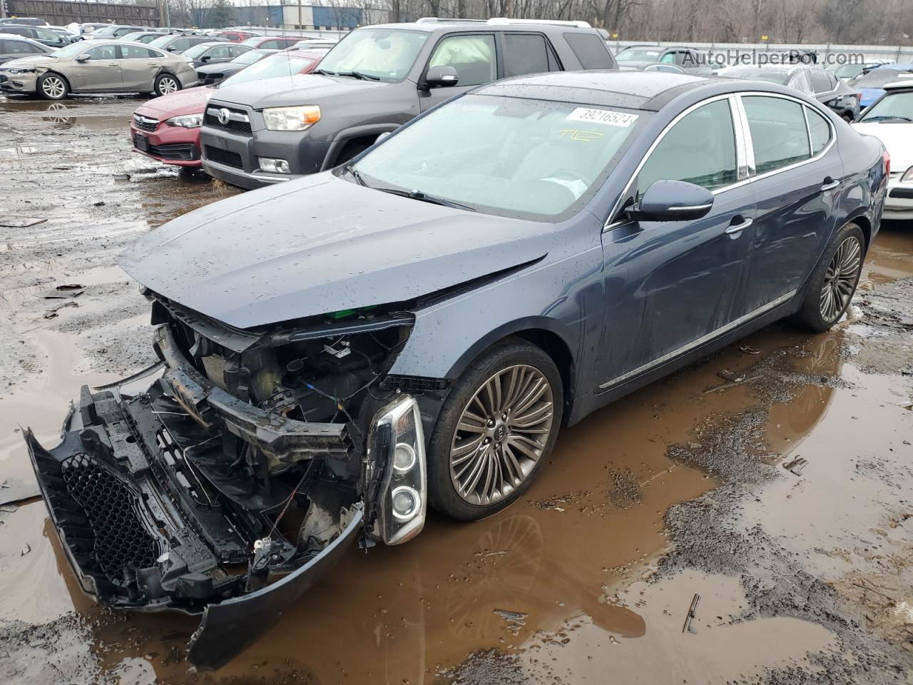 2014 Kia Cadenza Premium Blue vin: KNALN4D74E5144378