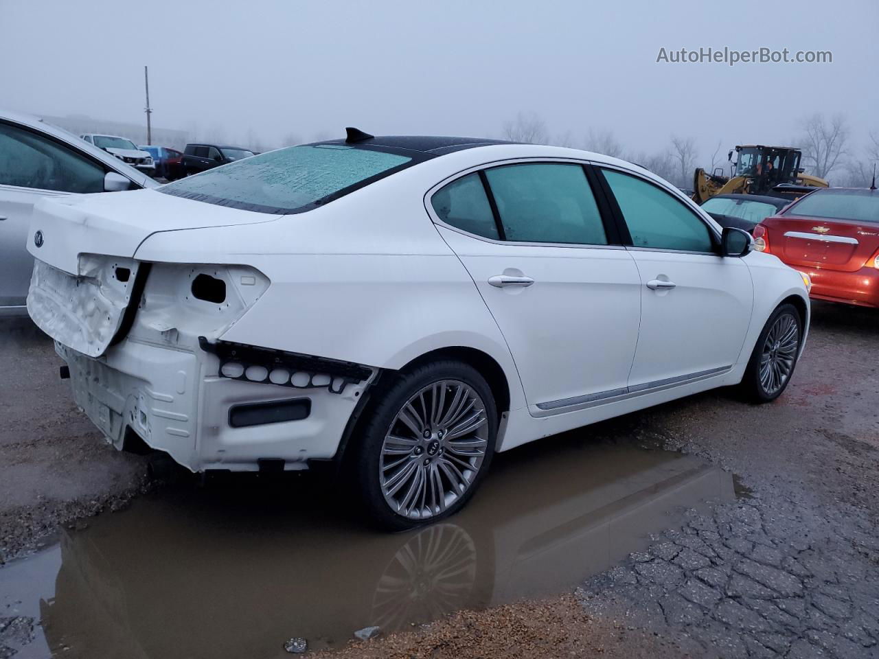 2014 Kia Cadenza Premium White vin: KNALN4D74E5147118