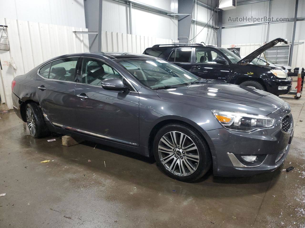 2014 Kia Cadenza Premium Gray vin: KNALN4D75E5124883