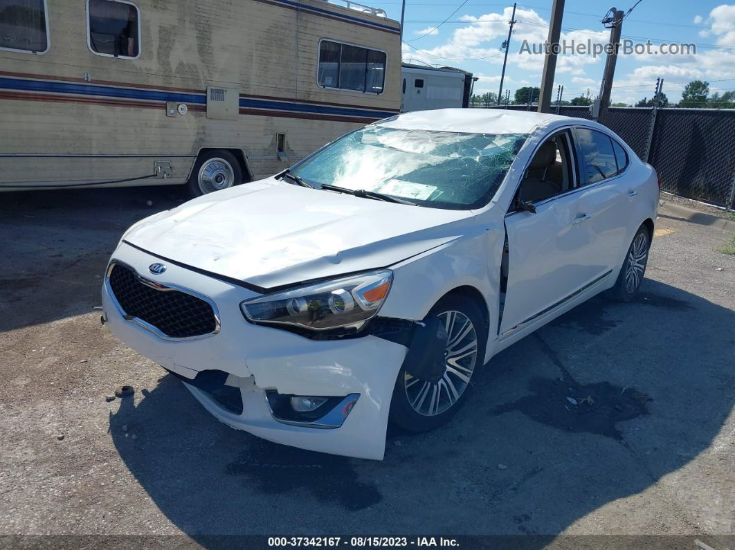 2014 Kia Cadenza Premium White vin: KNALN4D75E5129159