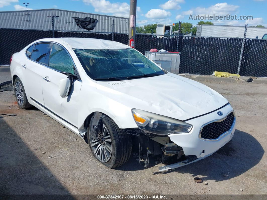 2014 Kia Cadenza Premium White vin: KNALN4D75E5129159