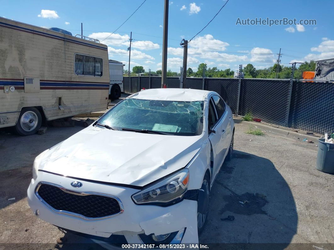 2014 Kia Cadenza Premium White vin: KNALN4D75E5129159