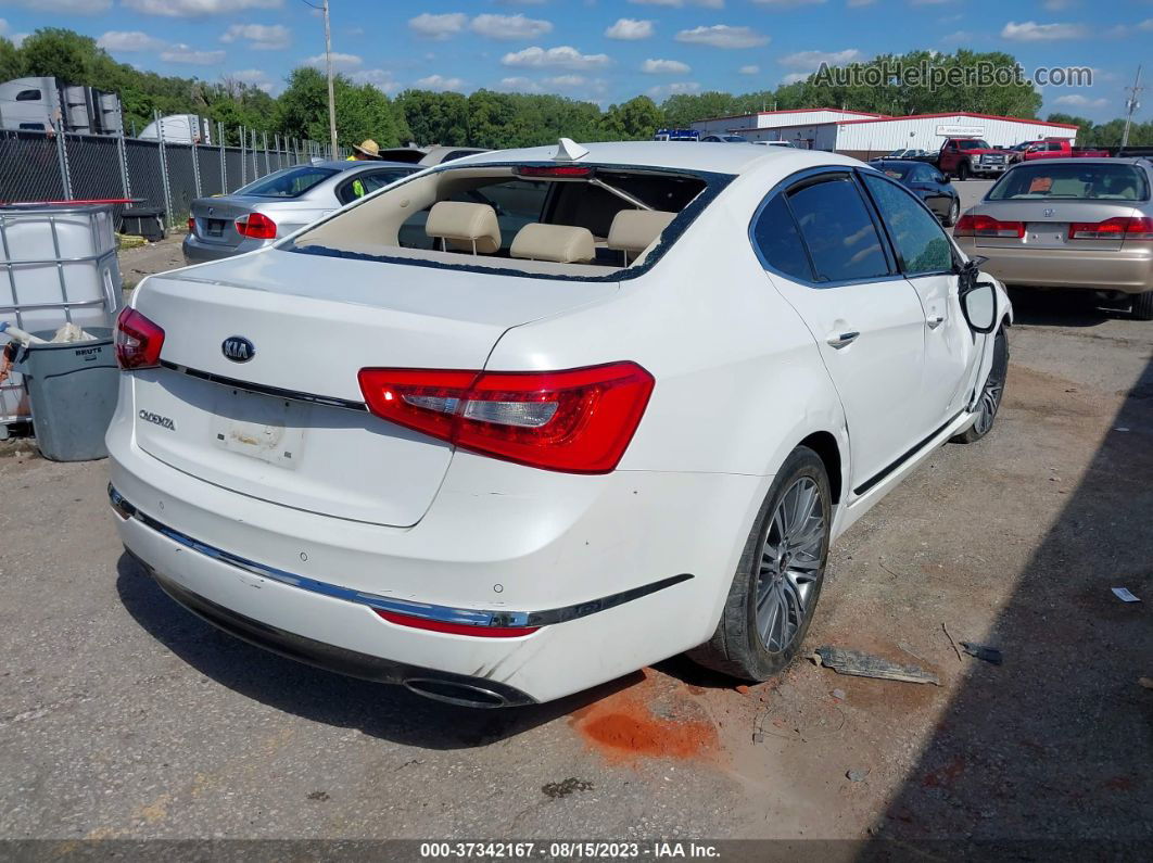 2014 Kia Cadenza Premium White vin: KNALN4D75E5129159