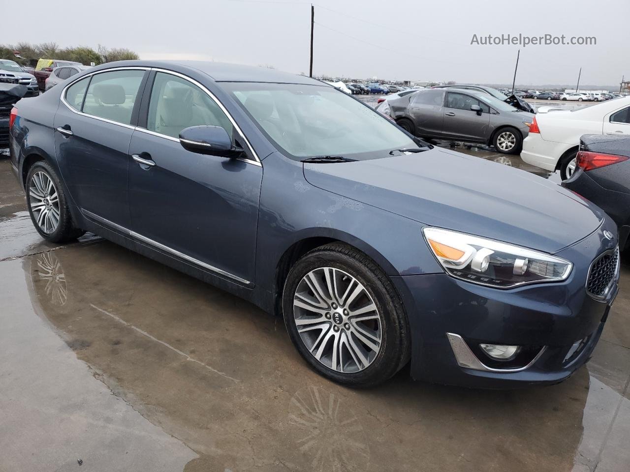 2014 Kia Cadenza Premium Blue vin: KNALN4D75E5140159