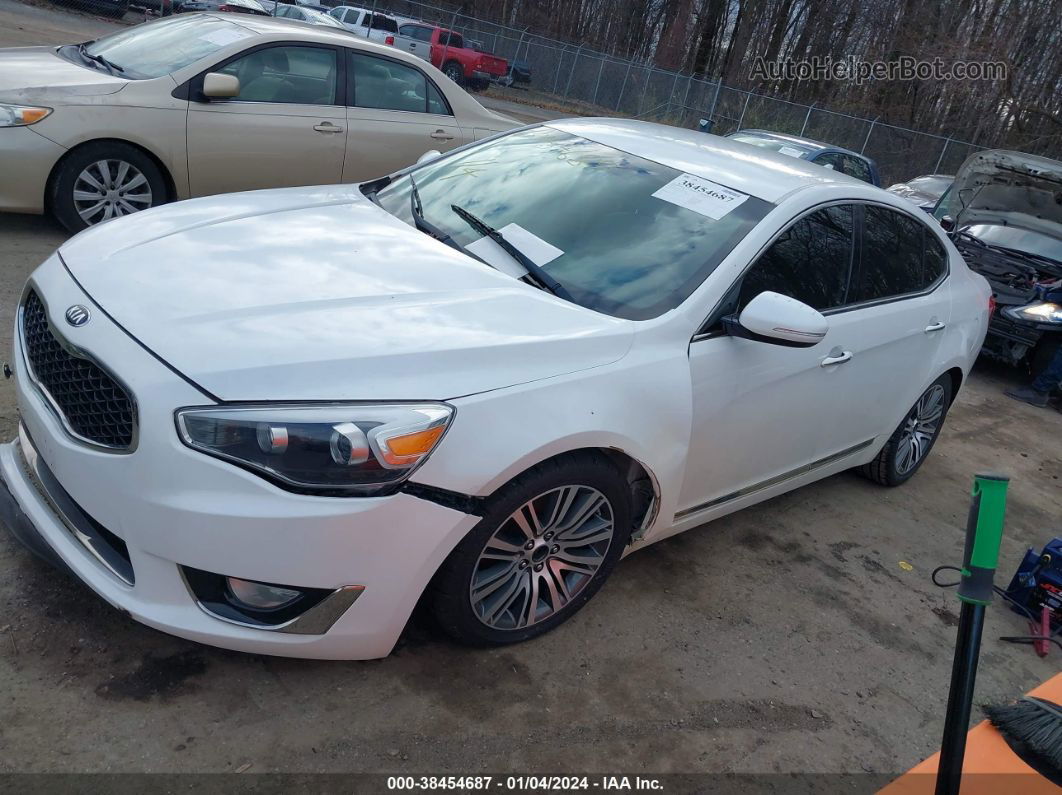 2014 Kia Cadenza Premium White vin: KNALN4D75E5151906