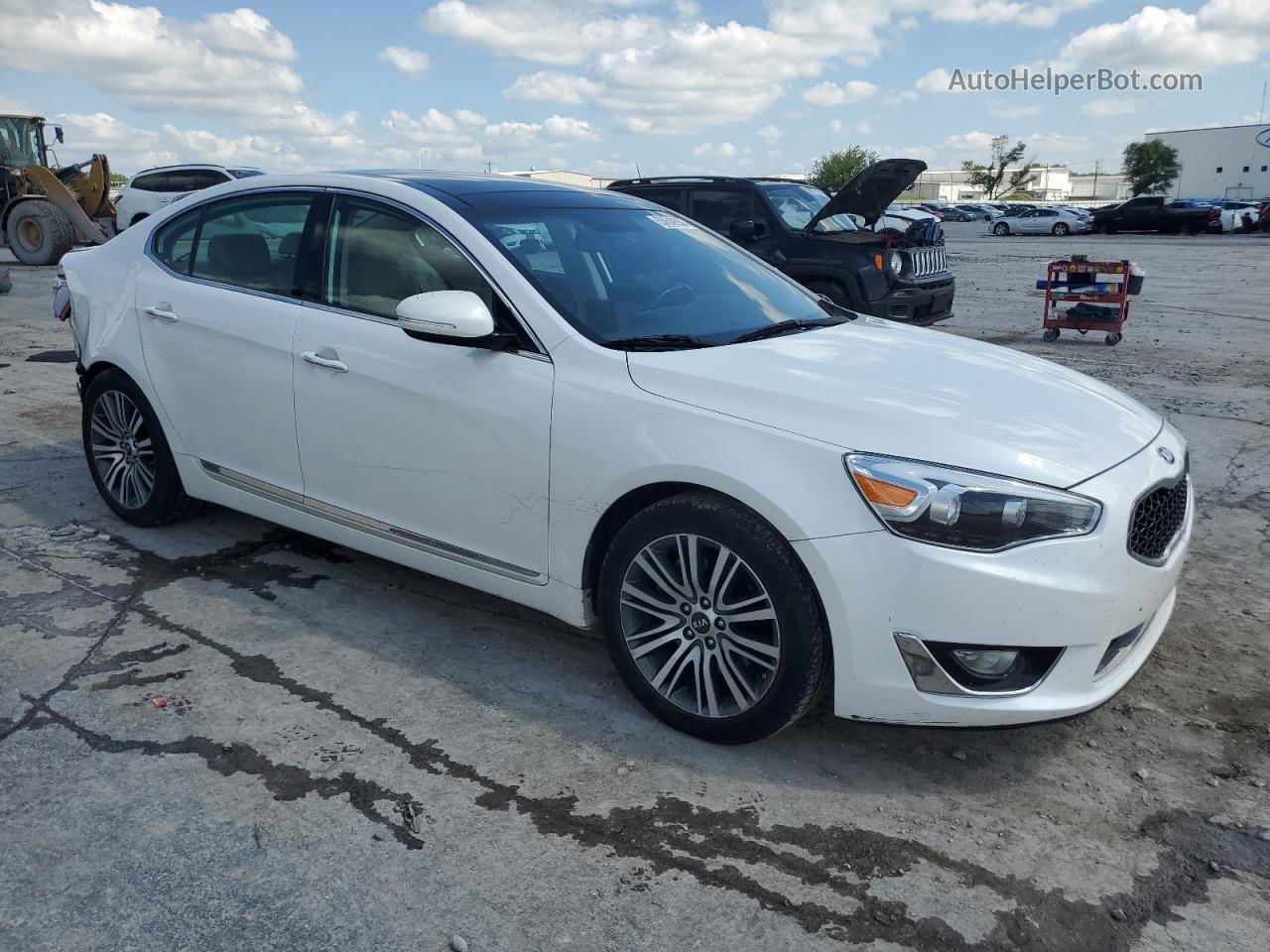 2016 Kia Cadenza Luxury White vin: KNALN4D75G5211055