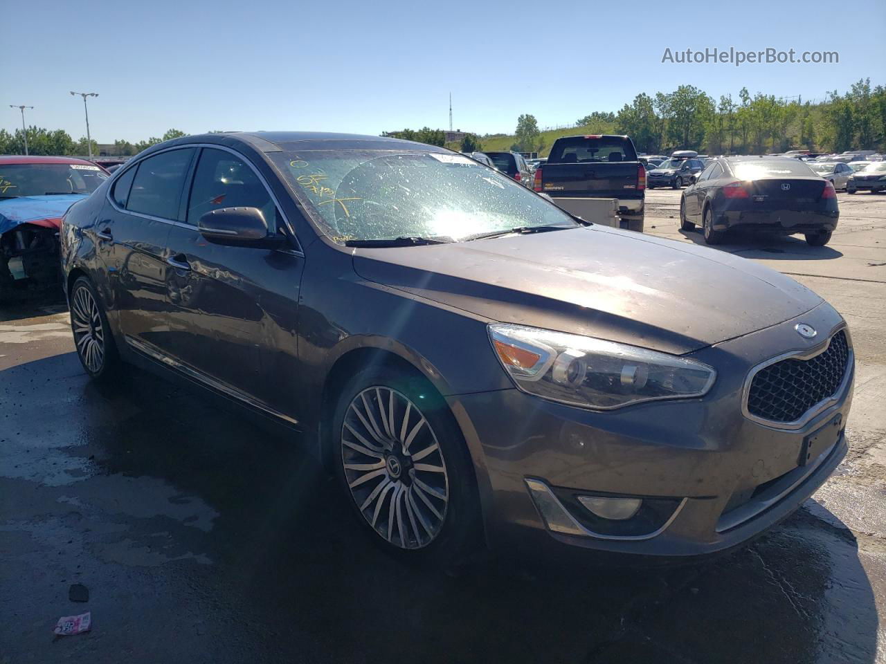 2014 Kia Cadenza Premium Коричневый vin: KNALN4D76E5125962