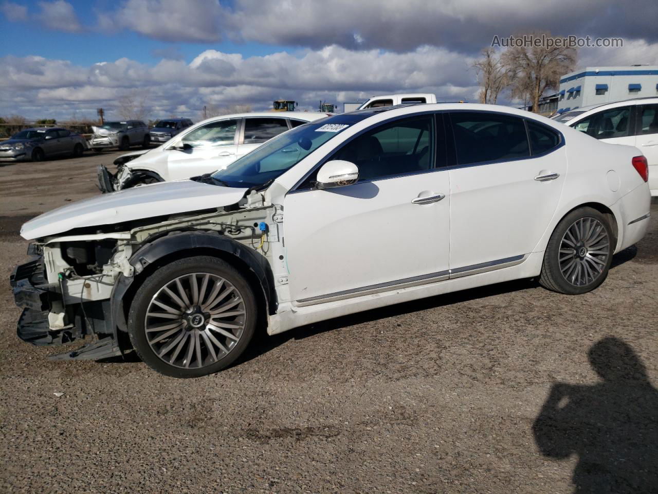 2014 Kia Cadenza Premium White vin: KNALN4D76E5133852