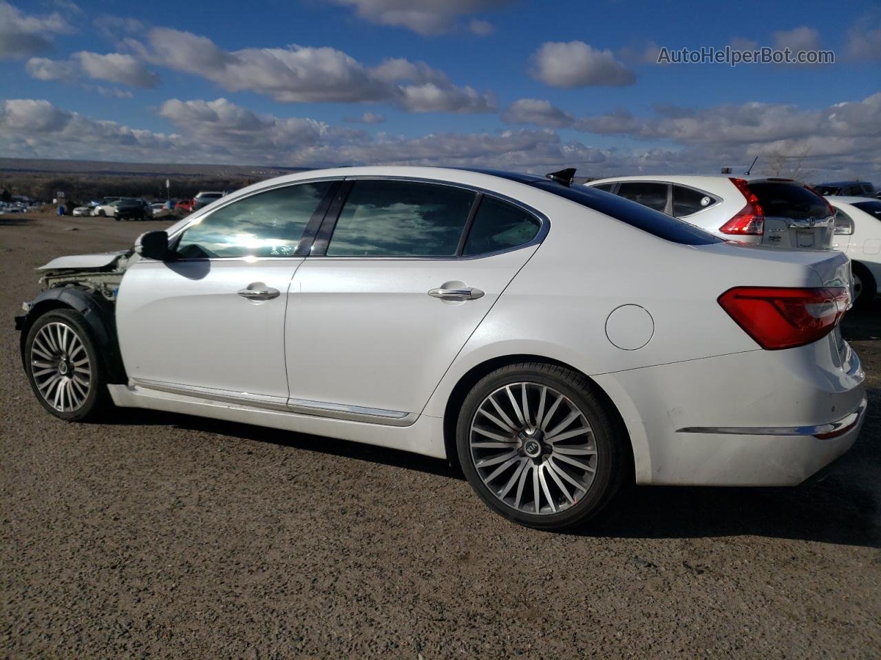 2014 Kia Cadenza Premium White vin: KNALN4D76E5133852