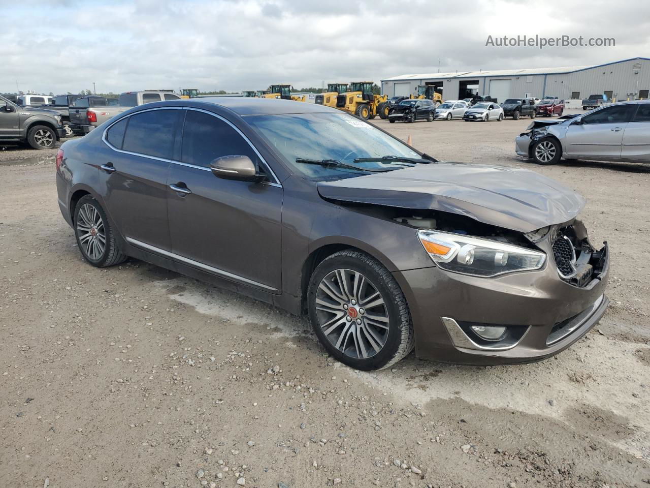 2014 Kia Cadenza Premium Коричневый vin: KNALN4D76E5134726