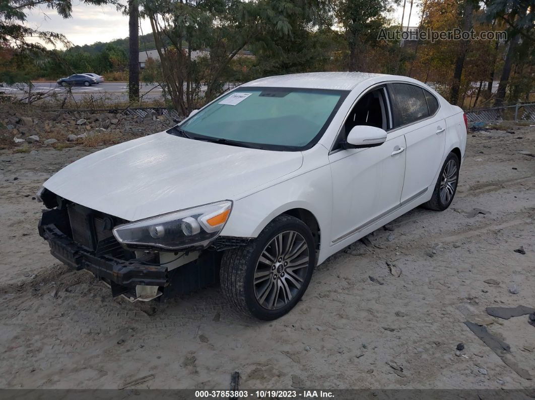 2014 Kia Cadenza Premium White vin: KNALN4D76E5136475