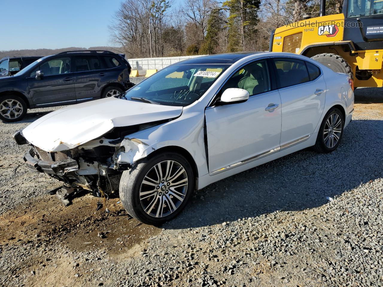 2014 Kia Cadenza Premium White vin: KNALN4D76E5167046