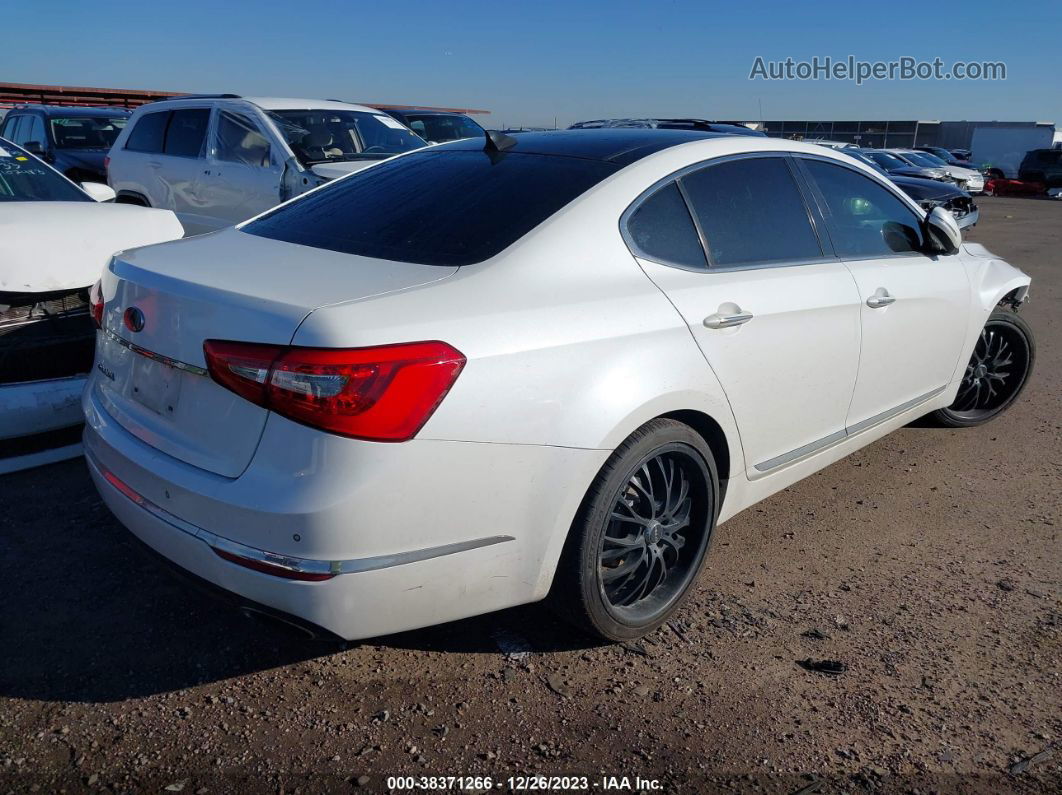 2014 Kia Cadenza Premium White vin: KNALN4D77E5120477