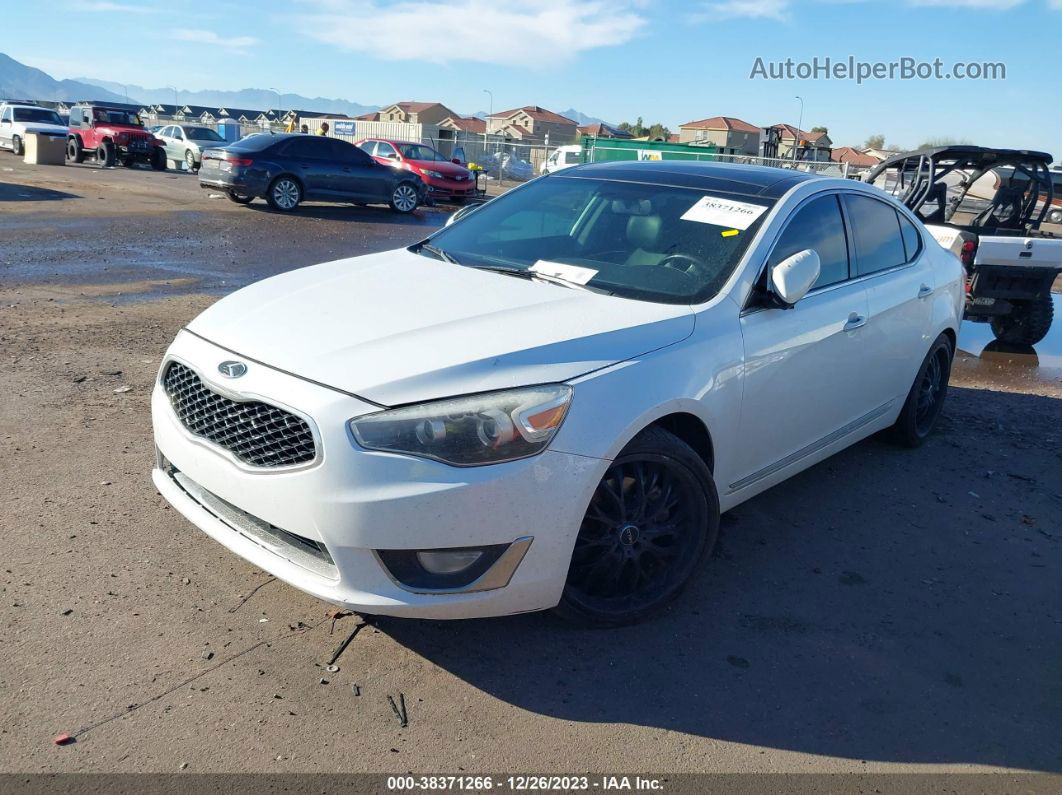 2014 Kia Cadenza Premium White vin: KNALN4D77E5120477