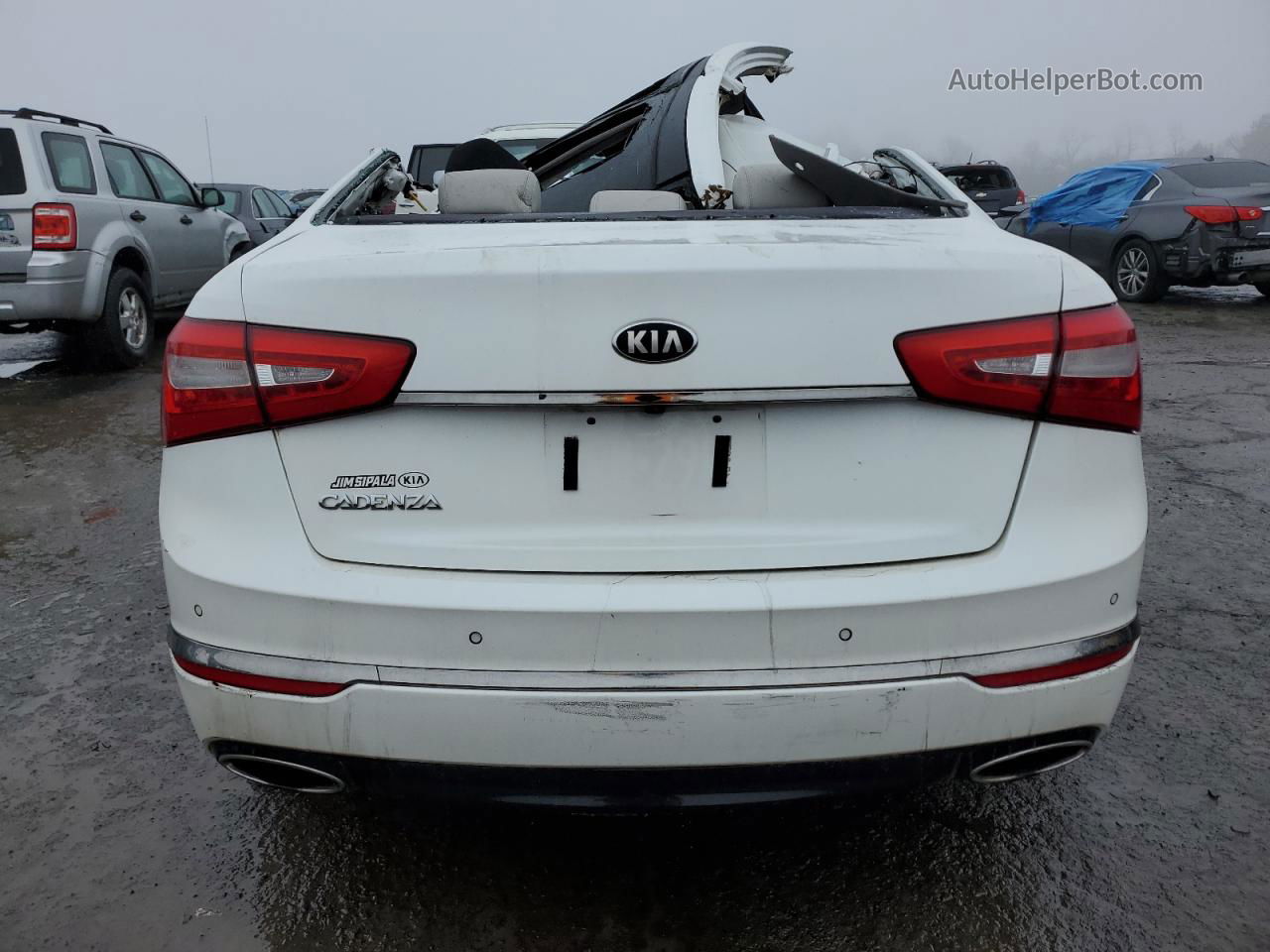 2014 Kia Cadenza Premium White vin: KNALN4D77E5121158