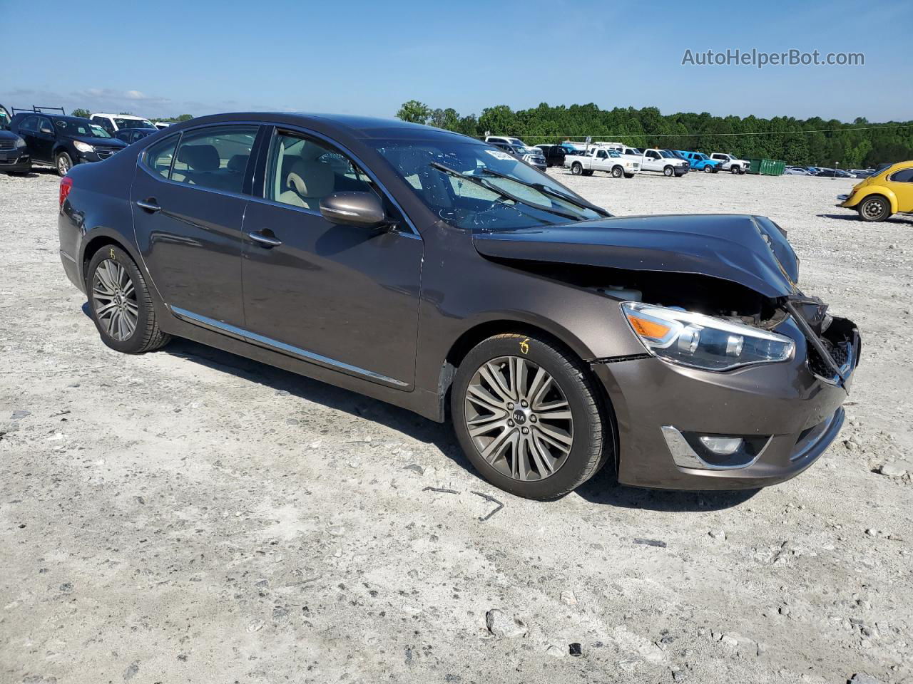 2014 Kia Cadenza Premium Коричневый vin: KNALN4D77E5167265