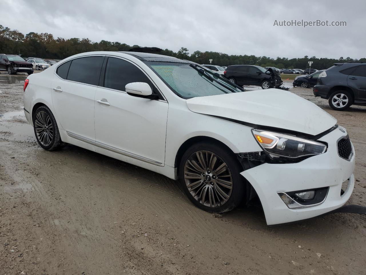 2016 Kia Cadenza Luxury White vin: KNALN4D77G5217990