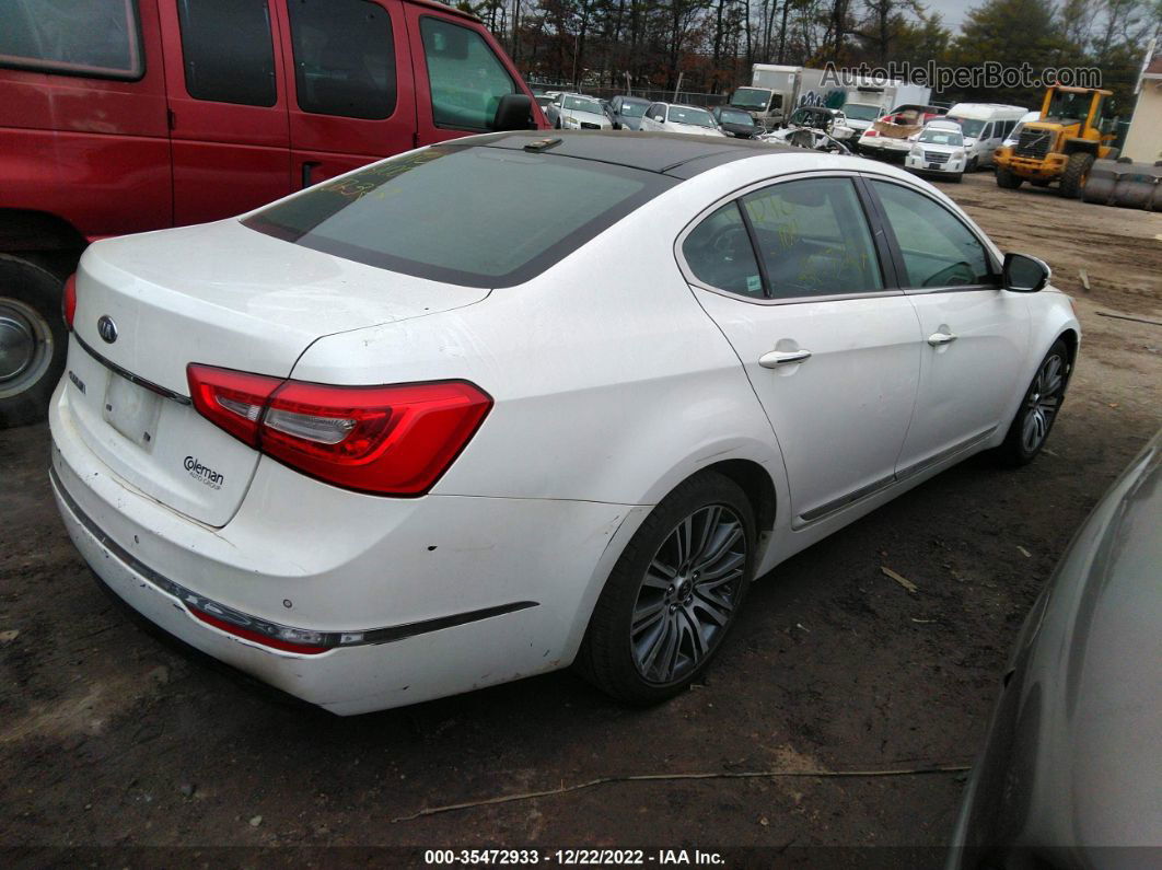 2014 Kia Cadenza Premium White vin: KNALN4D78E5121718