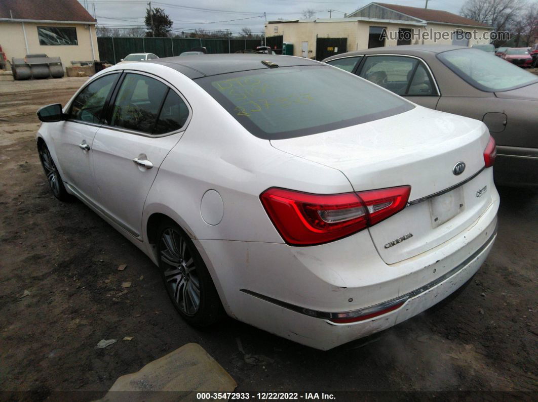 2014 Kia Cadenza Premium White vin: KNALN4D78E5121718