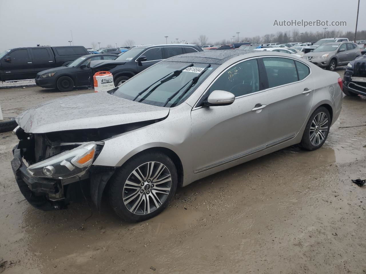 2014 Kia Cadenza Premium Silver vin: KNALN4D78E5129592