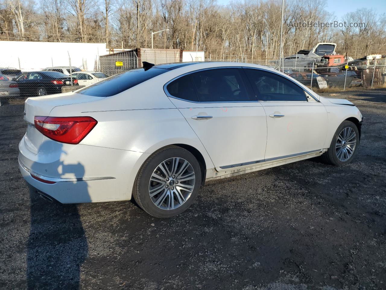 2014 Kia Cadenza Premium White vin: KNALN4D78E5130662