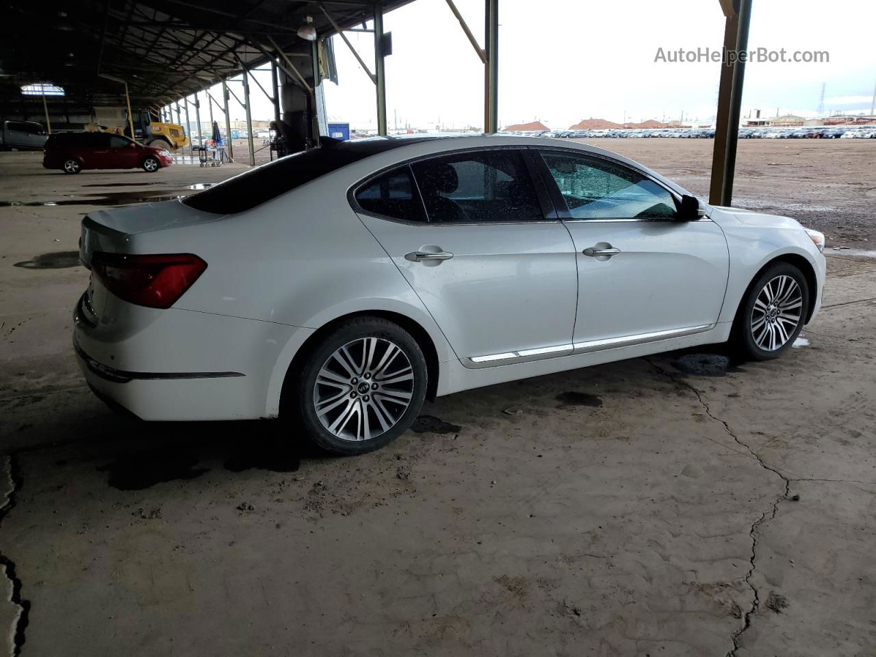 2014 Kia Cadenza Premium White vin: KNALN4D78E5131116