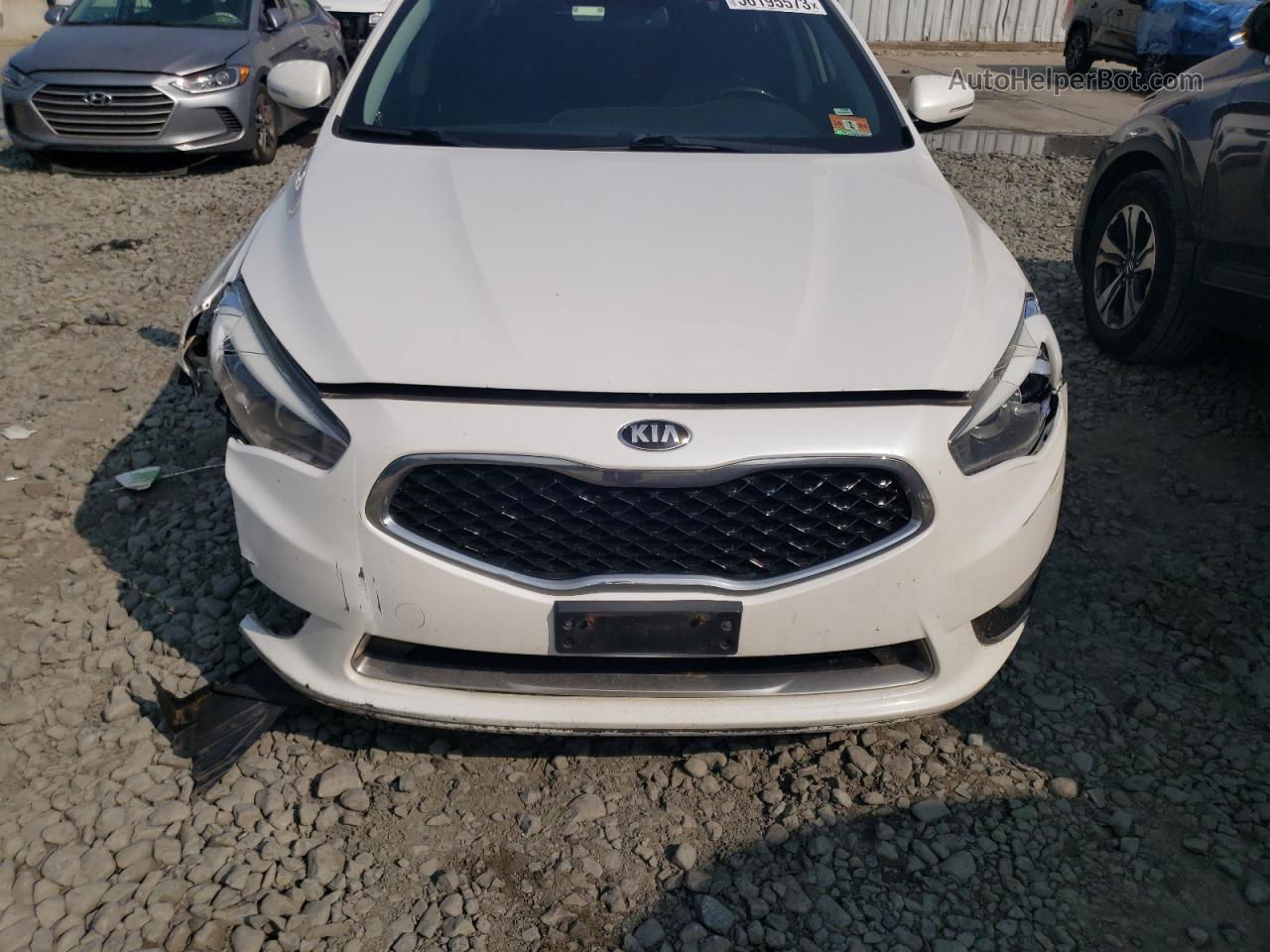 2014 Kia Cadenza Premium White vin: KNALN4D78E5131939