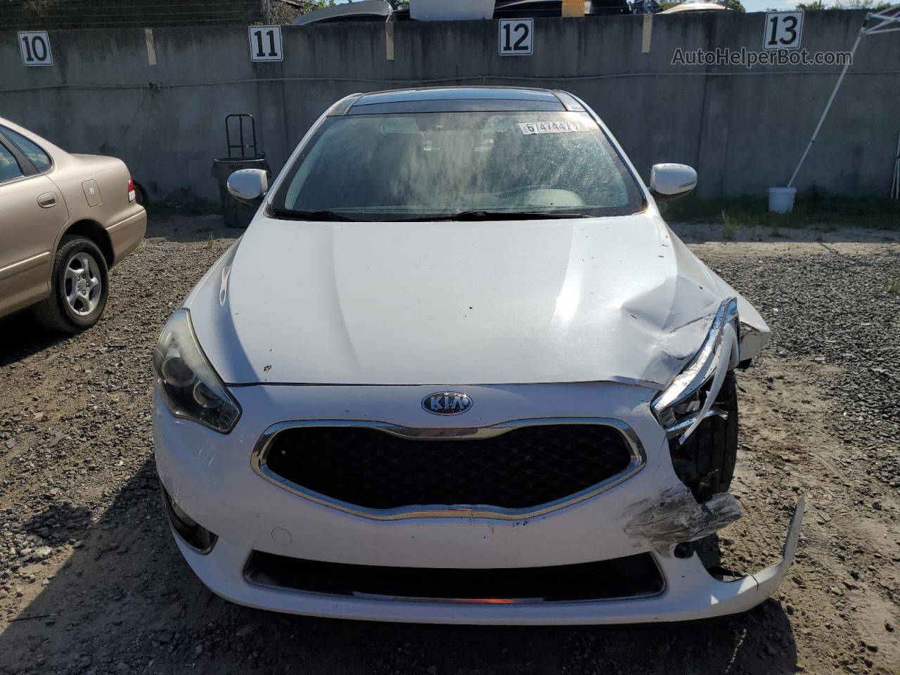 2014 Kia Cadenza Premium White vin: KNALN4D78E5133612