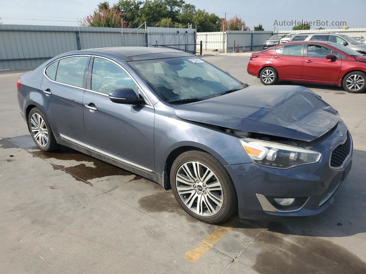 2014 Kia Cadenza Premium Синий vin: KNALN4D78E5136297