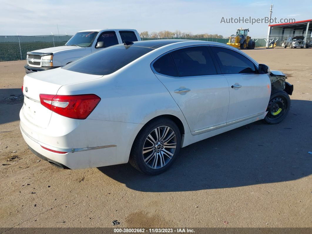 2014 Kia Cadenza Premium White vin: KNALN4D78E5143802