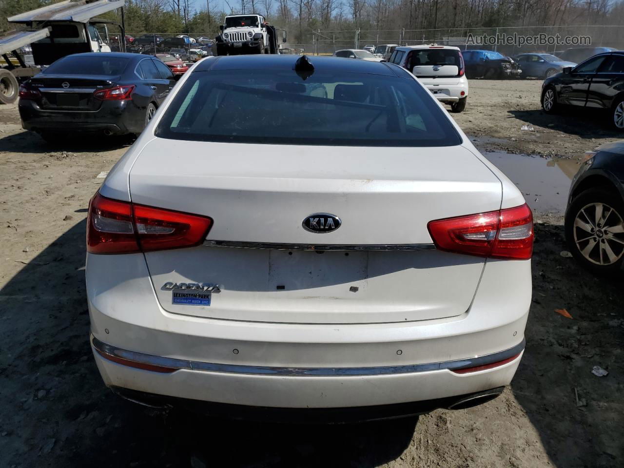 2014 Kia Cadenza Premium White vin: KNALN4D78E5157571