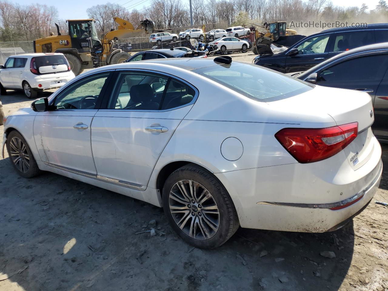 2014 Kia Cadenza Premium White vin: KNALN4D78E5157571