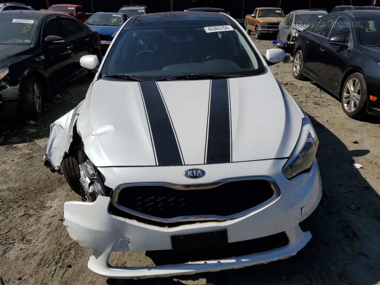 2014 Kia Cadenza Premium White vin: KNALN4D78E5157571