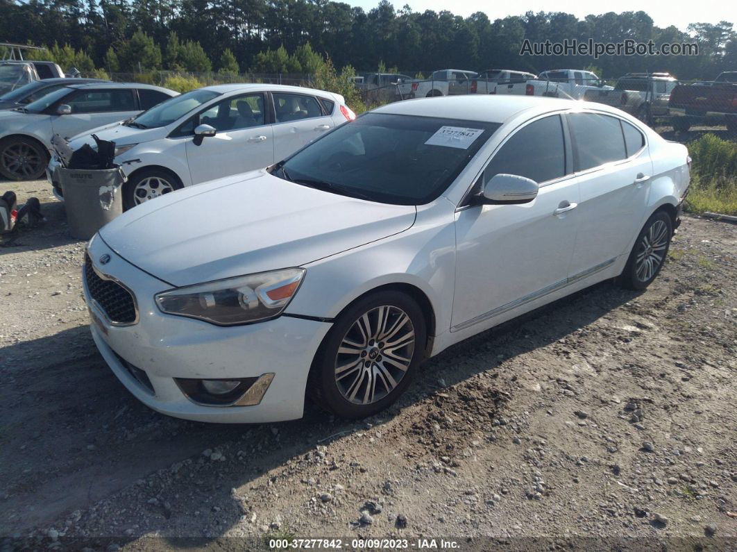 2014 Kia Cadenza Premium White vin: KNALN4D79E5129262