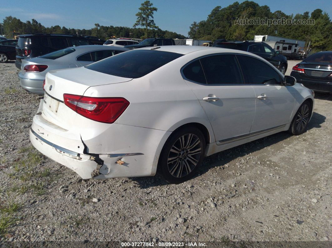 2014 Kia Cadenza Premium White vin: KNALN4D79E5129262