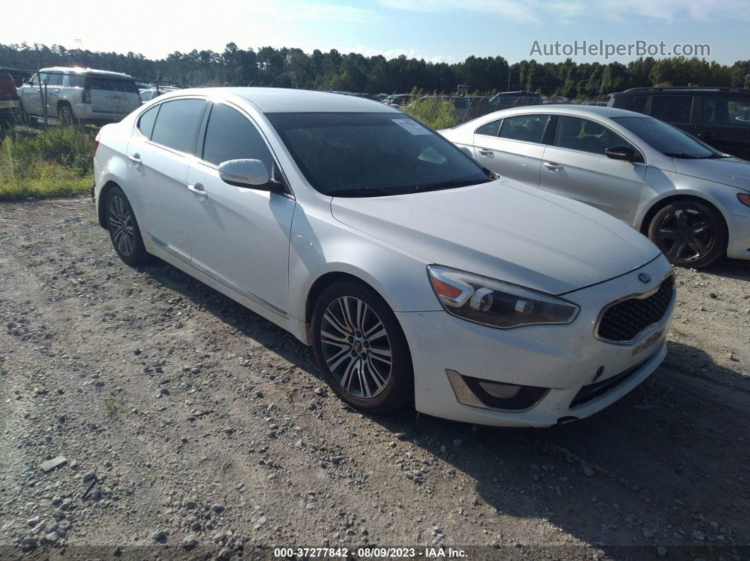 2014 Kia Cadenza Premium White vin: KNALN4D79E5129262